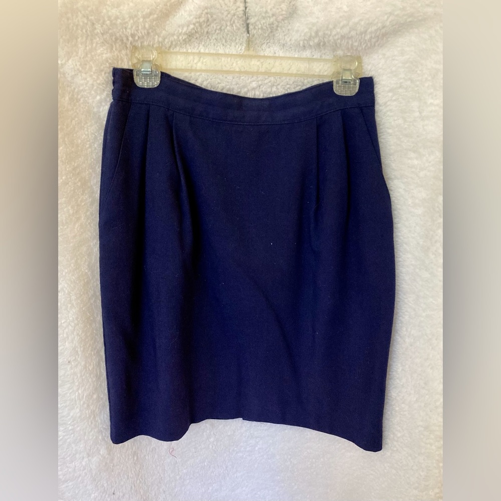 Vintage Sag Harbor Navy Blue Lined Mini Skirt with Pockets Size 12P